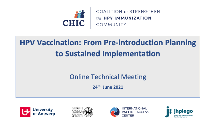 text: HPV Vaccination: From Pre-introduction Planning to Sustained Implementation